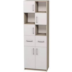 купить Офисный шкаф Tisam Шкаф 5-ти дверный с двумя ящиками 702х405х2119 Бук Артизан перламутровый, Светло серый (7708) в Кишинёве 