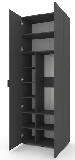 купить Шкаф Nex Home A007 cu usi batante 800x420x2300mm, Antracite в Кишинёве 