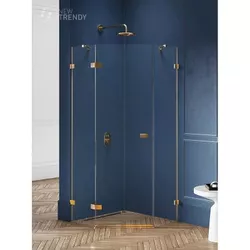 cumpără Cabină de duș New Trendy Avexa Gold Brushed Pentagonal R 90x90x200 Hinged EXK-3854 în Chișinău 