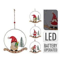 купить Новогодний декор Promstore 49002 Украшение елочное LED Гном с елкой в кольце в Кишинёве 