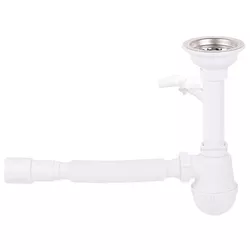 купить Сифон для кухонной мойки Uniplast B3-RF45 tip butelie D.3.1/2"x40 cu 1 racord, furtun gofrat 40/50 METLINE в Кишинёве 