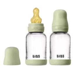 купить Поильник BIBS 5219250 Set 2 biberoane din sticla Sage cu tetina din latex flux lent, 120ml в Кишинёве 
