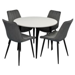 cumpără Set masă și scaune Evelin di Costacurta стол DT-402-3B + 4 стула YTC-055B, BLU-14 Dark grey în Chișinău 