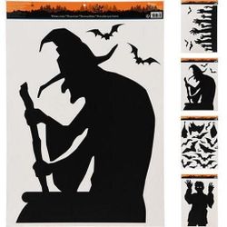 cumpără Decor Promstore 24408 Наклейки на окно Halloween 60x42cm Ведьма, 4дизайна în Chișinău 