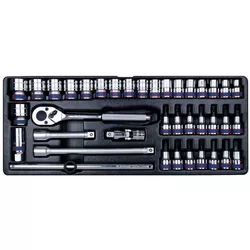 купить Набор ручных инструментов King Tony 9-4338MR набор 1/2" головок 6 гран. 10-32мм насадок бит принадл. 38 пр. в Кишинёве 