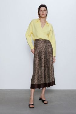 Брюки ZARA Коричневый с принтом 4886/076/700 zara.