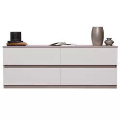 cumpără Comodă Bayro Harmony 1500x560x450 серый камень фасад белый în Chișinău 