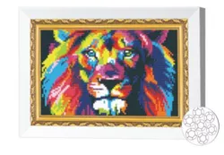 купить Картина по номерам Art Gallery JS29553 Mozaic cu diamante 20x30cm Leul curcubeu в Кишинёве 