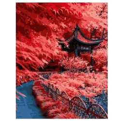 cumpără Tablou pe numere Strateg R 8 /28 (DY275)(41966) Frunze roșii Japoneze, 40x50 cm în Chișinău 