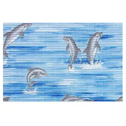 cumpără Covoraș de baie Bisk 01617 din spuma DOLPHIN 50x80cm albastru în Chișinău 
