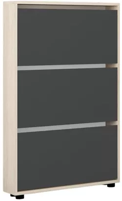 cumpără Raft pentru încălțăminte Mobildor-Lux Leo Slim 50x16x125H cm Sonoma/Anthracite în Chișinău 