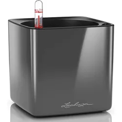 купить Цветочный горшок Lechuza Cube Glossy 16, Charcoal в Кишинёве 