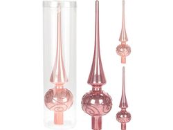 Верхушка елочная стеклянная 25сm "Dark Pink"