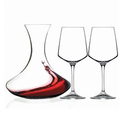 купить Посуда для напитков RCR 43562 Набор декантер и 2 бокала для красного вина 460ml Aria в Кишинёве 