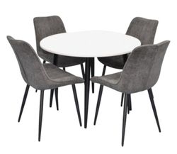 cumpără Set masă și scaune Evelin di Costacurta стол DT-402-3B + 4 стула YTC-055B Dark grey în Chișinău 