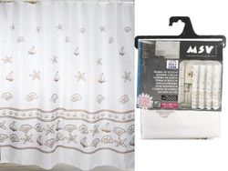 Perdea pentru dus 180X200cm MSV "scoici roz", poliester