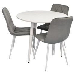 купить Комплект стол и стулья Evelin di Costacurta стол DT 404-5Wh + 3 стула YTC-080Wh Light grey в Кишинёве 