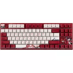 купить Клавиатура Varmilo VEM87 Koi 87Key, EC V2 Rose, EN/UKR, White Led, Red в Кишинёве 