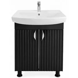 купить Шкаф под умывальник Mashtab 12467 Aqua (CL) cu 2 uși 600x370x850 Negru mat в Кишинёве 