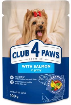 купить Корм для питомцев CLUB 4 PAWS 24392445 Plic caini in sos somon 24x100g в Кишинёве 