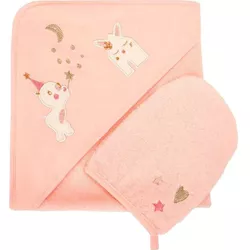 cumpără Accesoriu pentru baie Premaman PBRIQP-ROM-UNQ Prosop de baie cu gluga si manusa Little Princess în Chișinău 