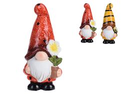 Статуэтка "Гном с большой шапкой с цветком" 24cm