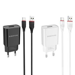 Зарядное устройство Borofone BA20A Sharp + Кабель Type-C