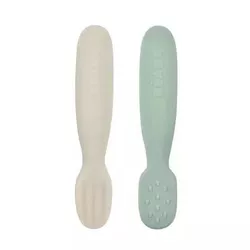 купить Посуда для кормления Beaba B913578 Set 2 linguri silicon Sage Green/Velvet Grey в Кишинёве 