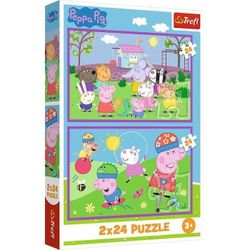 cumpără Puzzle Trefl 34435 Puzzles 2x24 Peppa on the playground, Peppa Pig în Chișinău 