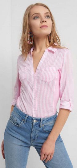 Блуза ORSAY Розовый в полоску