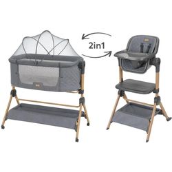 cumpără Leagăn Kikka Boo 31003020109 Patut si scaun de masa 2in1 Sleat Me Grey în Chișinău 