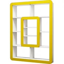cumpără Raft de birou Trendy Orkide, alb, galben 108x140x21cm, raft de carti în Chișinău 