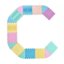 купить Коврик игровой Ortek 12901 Коврик-пазл ортопедический -массажный Набор 10+6 эл. Пастель в Кишинёве 