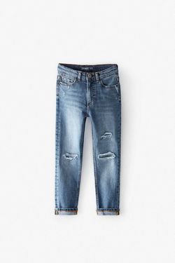 Брюки ZARA Джинс/Синий 6751/655/427