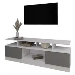 cumpără Comodă TV Smartex (16501) Т9 120cm TV Alb+Grafit în Chișinău 