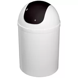 купить Урна для мусора Bisk 07546 5L, alb, capac negru, PP в Кишинёве 
