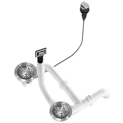 cumpără Sifon pentru chiuvetă bucătărie Helika-AquaSanita AQF-003V Stainless Steel + Plastic în Chișinău 