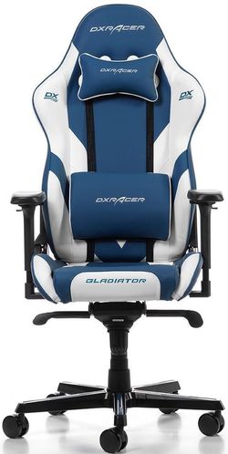 купить Офисное кресло DXRacer Gladiator GC-G001-BW-BX2, Blue/White в Кишинёве 