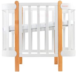 купить Кроватка Ingvart 45984520006 Nika, Alb/Natural 60x120cm в Кишинёве 