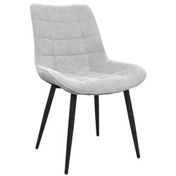 купить Стул Deco Hans Velvet Light grey+Black Legs в Кишинёве 