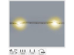 Огни новогодние "Нить" 180LED т-белый, 13.5m, прозр кабель