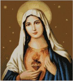 Непорочное сердце Марии, 40x50 см, алмазная мозаика Артукул: FA10134