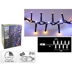 купить Гирлянда Promstore 56495 Luminite de Craciun Fir-cascadă, 1060LED(750/310), 15m, timer, alb-cald/alb в Кишинёве 