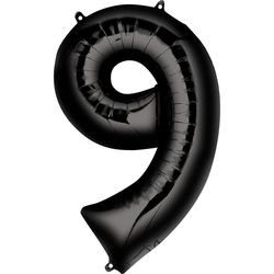 Цифра "9" с Гелием - Черная