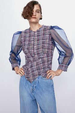 Блуза ZARA Синий 8351/023/330