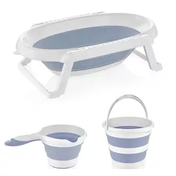 купить Ванночка BabyJem Комплект складной для ванны Бирюзовый, 3 шт. в Кишинёве 