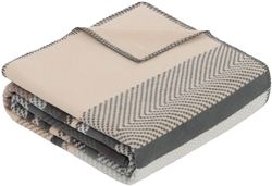 cumpără Textile de casă Ibena 2858/380 Jacquard Decke Brandon GOTS Grey/beige în Chișinău 