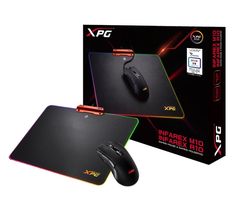 Gaming Mouse & Pad XPG INFAREX M10/R10, Otical 800-3200 dpi, 7 buttons, Ergonomic, RGB, Black, USB