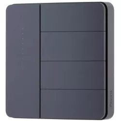 купить Выключатель электрический Aqara Z1 PRO - 4 клавиши (с нулём и без) квадратный подрозетник, чёрный (ZNQBKG45LM) в Кишинёве 