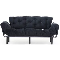 cumpără Canapea Trendy Nitta Triple Negru, extensibila (3 locuri) în Chișinău 